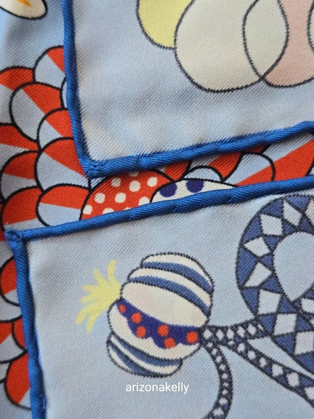 NWOT Inoui Editions Silk Scarf Neckerchief Whimsical Scene Hand Rolled Hems - Picture 2 of 7